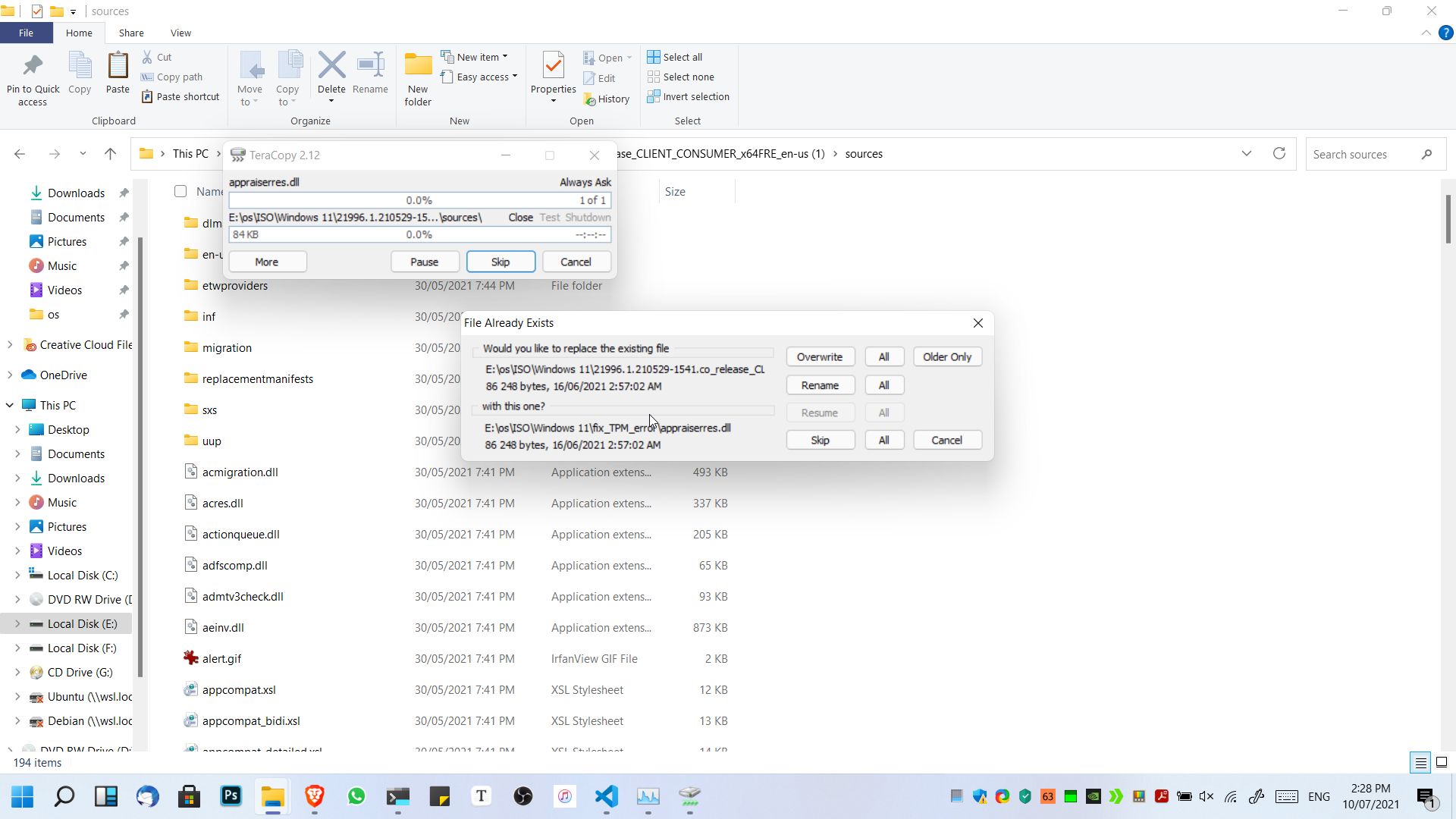 file replace