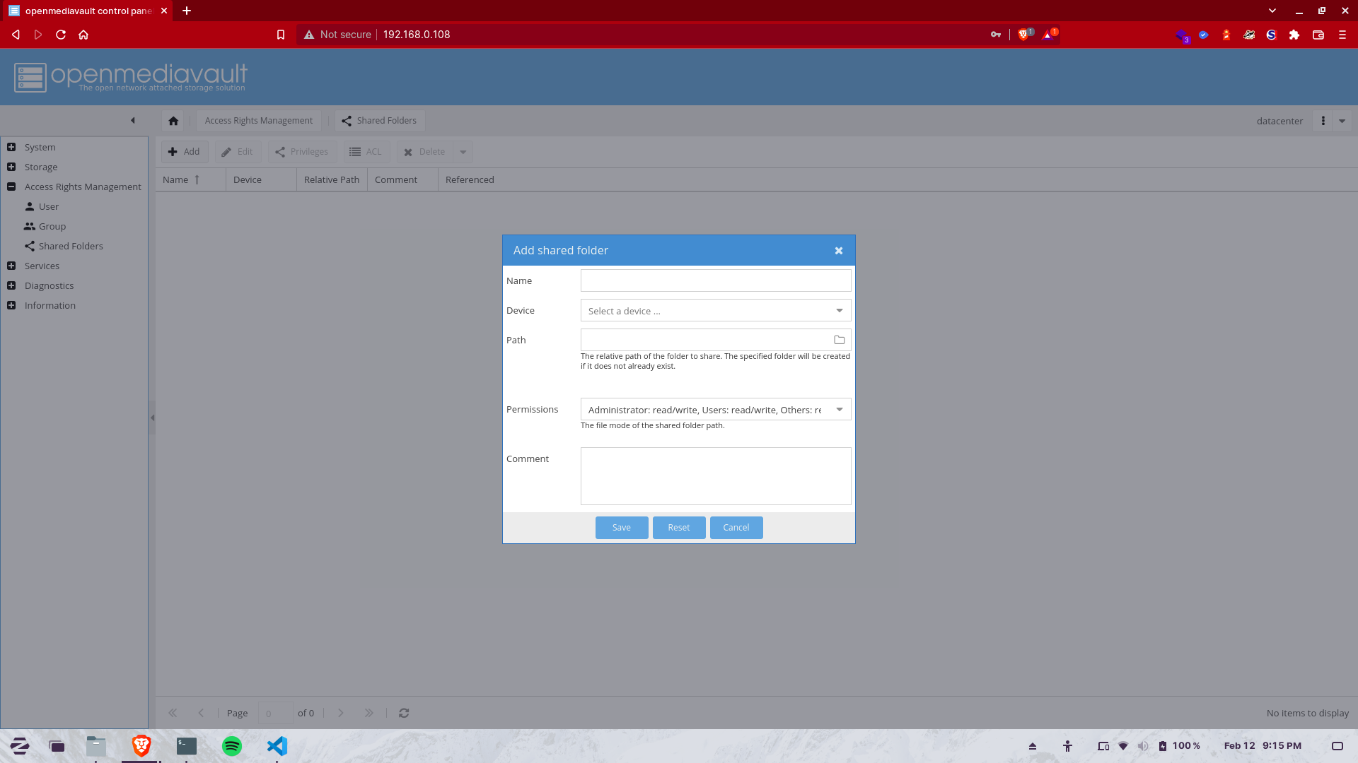 Folder Sharing Setup