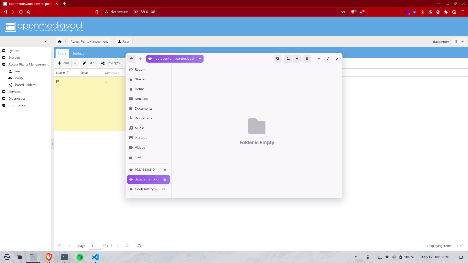 NAS Folder Access